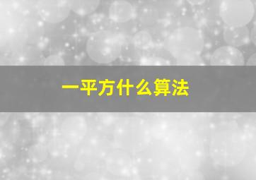 一平方什么算法