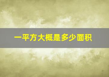 一平方大概是多少面积