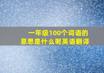 一年级100个词语的意思是什么呢英语翻译