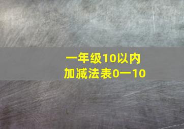 一年级10以内加减法表0一10