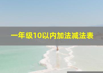 一年级10以内加法减法表