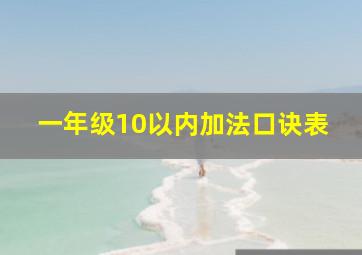 一年级10以内加法口诀表