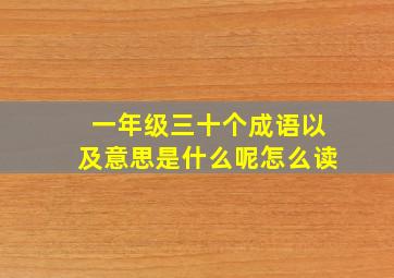 一年级三十个成语以及意思是什么呢怎么读