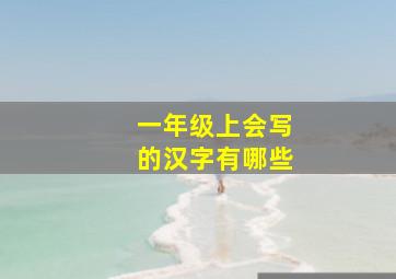 一年级上会写的汉字有哪些