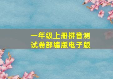 一年级上册拼音测试卷部编版电子版