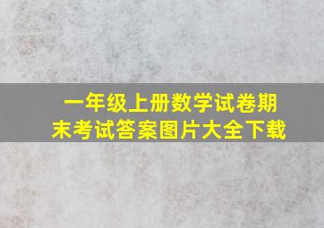 一年级上册数学试卷期末考试答案图片大全下载