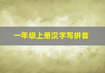 一年级上册汉字写拼音