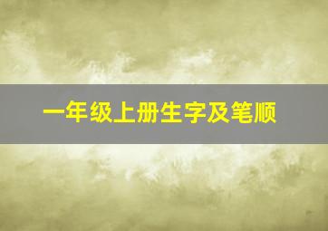 一年级上册生字及笔顺