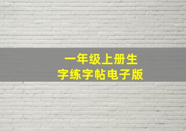 一年级上册生字练字帖电子版