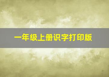 一年级上册识字打印版