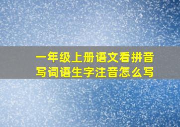 一年级上册语文看拼音写词语生字注音怎么写