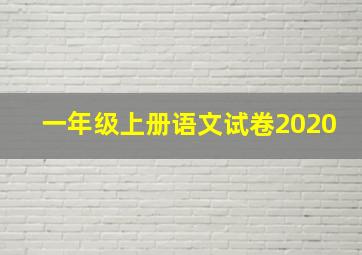 一年级上册语文试卷2020