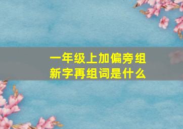 一年级上加偏旁组新字再组词是什么