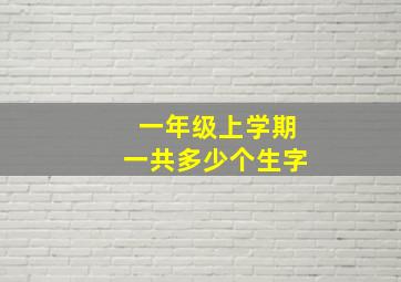 一年级上学期一共多少个生字