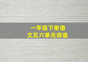 一年级下册语文五六单元词语