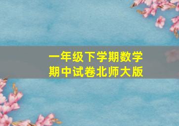 一年级下学期数学期中试卷北师大版