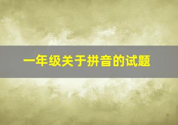 一年级关于拼音的试题