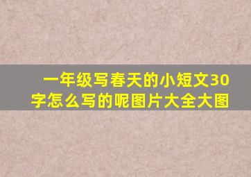 一年级写春天的小短文30字怎么写的呢图片大全大图