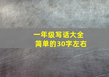 一年级写话大全简单的30字左右