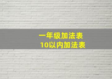 一年级加法表10以内加法表