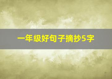 一年级好句子摘抄5字