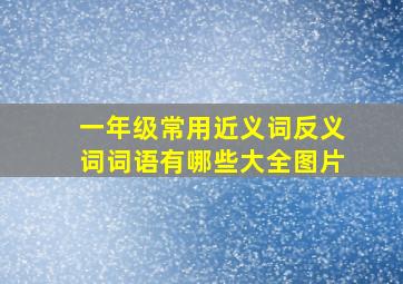 一年级常用近义词反义词词语有哪些大全图片