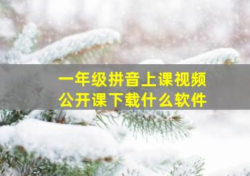 一年级拼音上课视频公开课下载什么软件