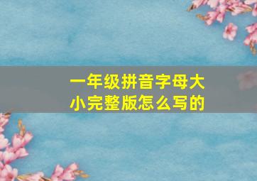 一年级拼音字母大小完整版怎么写的