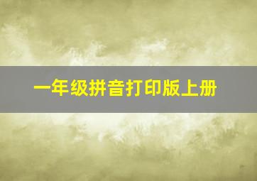 一年级拼音打印版上册