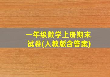 一年级数学上册期末试卷(人教版含答案)