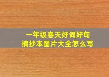 一年级春天好词好句摘抄本图片大全怎么写