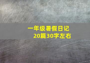 一年级暑假日记20篇30字左右