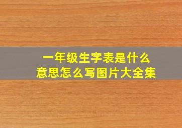 一年级生字表是什么意思怎么写图片大全集