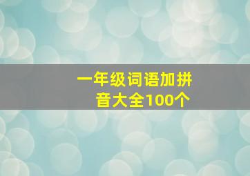 一年级词语加拼音大全100个