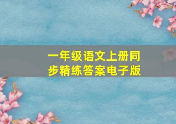 一年级语文上册同步精练答案电子版