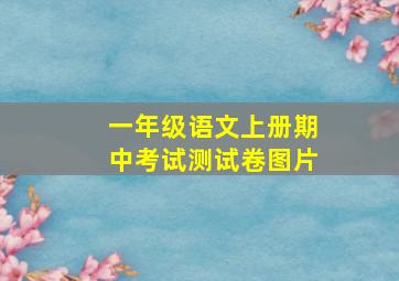 一年级语文上册期中考试测试卷图片