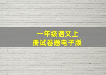 一年级语文上册试卷题电子版