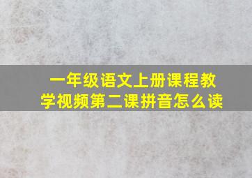 一年级语文上册课程教学视频第二课拼音怎么读