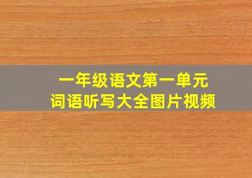 一年级语文第一单元词语听写大全图片视频