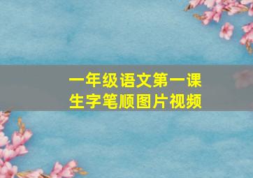 一年级语文第一课生字笔顺图片视频