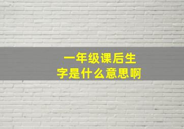 一年级课后生字是什么意思啊