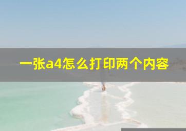 一张a4怎么打印两个内容