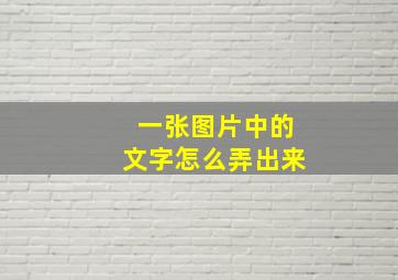 一张图片中的文字怎么弄出来