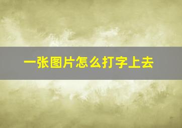 一张图片怎么打字上去