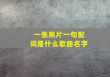 一张照片一句配词是什么歌曲名字