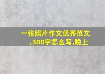 一张照片作文优秀范文,300字怎么写,晚上