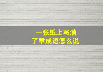 一张纸上写满了章成语怎么说