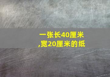 一张长40厘米,宽20厘米的纸