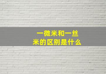 一微米和一丝米的区别是什么