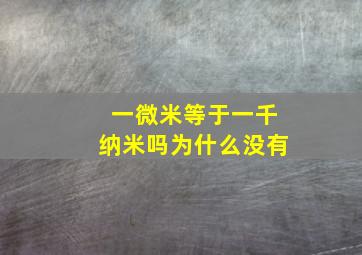 一微米等于一千纳米吗为什么没有